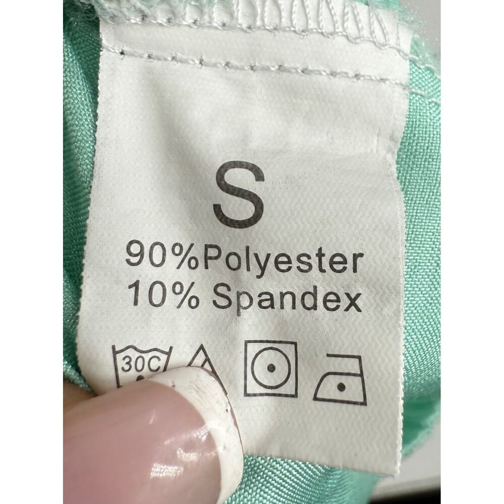 Y2K Croquette Mint French Cut Satin Lace Lounge Shorts Booty PJs Vintage - Picture 13 of 14